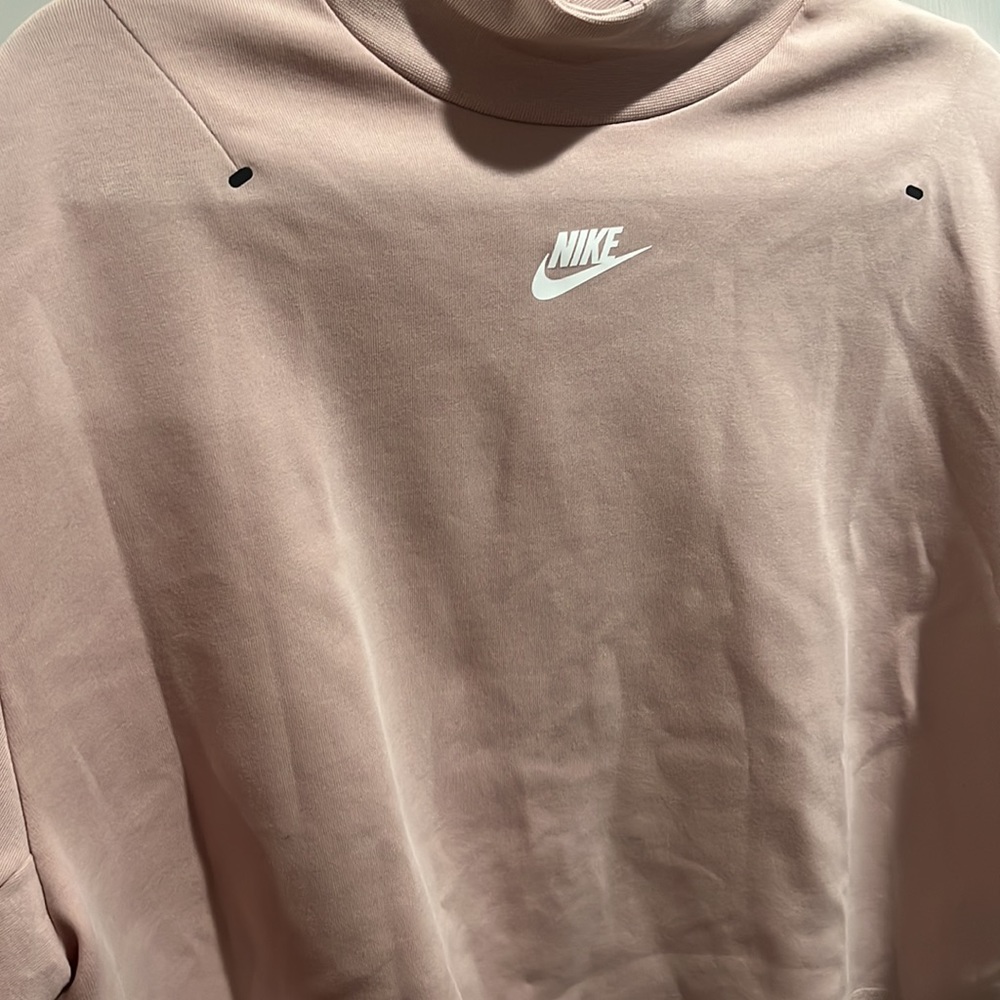 Nike Small Rose Pink Cropped Mock Neck Sweatshirt Like New - Picture 6 of 7